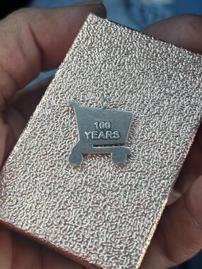 James Avery Silver Cart Charm Textured Block